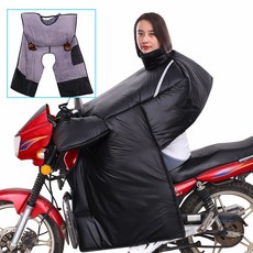 남성용 125cc 오토바이 방한 겨울용 윈드실드 커버 두꺼운 플리스 오토바이 방한 안감 양면 방수 따뜻한 무릎 패드 오토바이 방한 전신방한 방한커버 전신커버 스쿠터 방풍, 크로스 바디 블랙 PU 플리스 어꺠 보호대