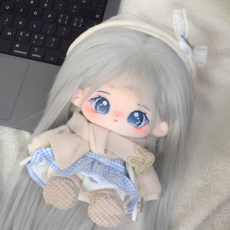 국내배송 20cm 달빛 무속성 아이돌인형 솜인형 무골 유골, 달빛인형+청순토끼Set+가발, 1개