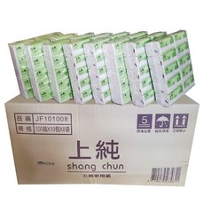 上純抽取式衛生紙 /100抽10包8串, 8套, 10個裝
