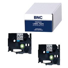 Brother 브라더 호환 라벨테이프 라벨프린터기 라벨기 테이프, 9mm, 투명바탕/검정글자 2개