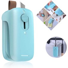 Boxonly FD 화이트 미니 백 실러 2-in-1 히트 실러 및 커터 자석 뒷면 랜야드 및 배터리 포함 비닐 봉투 스낵 백 식품 보관용 휴대용 백 재밀봉기 - 핑, 초록색