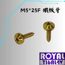ROYAL 鈦合金螺絲 M5*25F 鐵板牙 飛碟頭, 1個