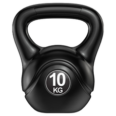 健身壺鈴 2-10KG 重訓壺鈴 拉環壺鈴 重量訓練器材 包膠環保壺鈴, 1個, 【健身壺鈴】, 10kg, 黑色