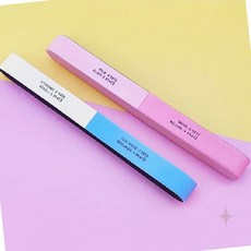 손톱 광택 버퍼 단계별 네일 케어 도구 핑크 블루 컬러 디자인 셀프 네일 관리, 1개, 상세페이지 참조