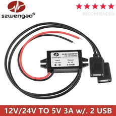 DC-DC 12V ~ 5V 3A 15W 자동차 전력 변환기 Type-C USB 스텝 다운 공급 장치 어댑터(역방향 보호 기능 포함, 04 Type-C 15W