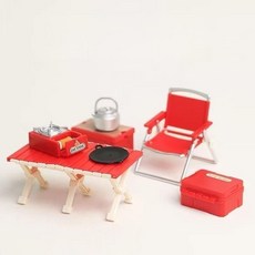skansol 미니어처 DIY 캠핑용품 8pcs 세트, 1개, 레드