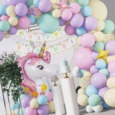 생일파티꾸미기 코튼캔디 파티 풍선 세트