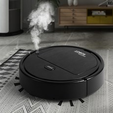 充電智能掃地機器人自動清潔懶人吸塵小家電會銷禮品批發 噴霧, 一臺, 黑色  帶加溼噴霧