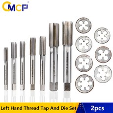 공구 도구 Cca 2 개 HSS M3 M6 M8 M10 M12 M14 M20 미터 나사 탭 및 다이 세트 왼손 기계 드릴 비트 라운, [16] 2pcs M20x1.5, 16 2pcs M20x1.5