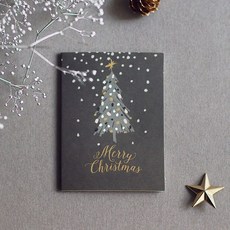 [오브제스타] 눈내리는 미니 크리스마스 트리카드 (10장)