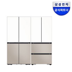 삼성 비스포크 키친핏 냉장고 김치냉장고 세트 RM70F63R2ZG+RK70F42M2ZG 화이트+베이지