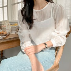 라라홀리 러블리 레이어드 시스루 뷔스티에 블라우스