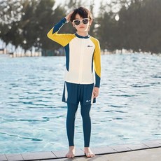 키즈목마 2024신상 아동 주니어 수영복 초등 남아 래쉬가드 상하세트 반바지일체형