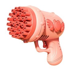 JoyBaby 泡泡槍 32孔加特林泡泡機 電動泡泡槍 戶外玩具, 珊瑚紅-F, 1個