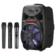 大聲公歡樂型無線麥克風多功能行動音箱 (三手持麥克風組) 藍牙喇叭/行動KTV/廣場音響/教學擴音機