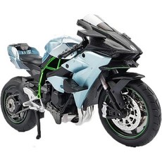 11463475 다이캐스트 미니어처 모형 모델 바이크 컬렉터 1/12에 맞는 카와사키에 닌자 H2R 메탈 레이싱 사운드 라이트 컬렉션 선물 블루