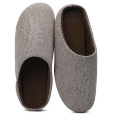 SIXXIN 남성용 슬리퍼 하우스 슈즈 모피 실내 실외 미끄럼 방지 남성용 브라운. 9