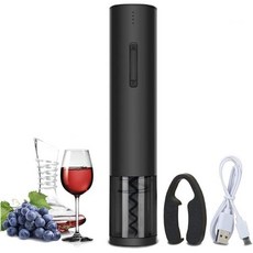 전기 와인 병따개 세트 충전식 자동 코르크스크류 와인따개 전기에는 호일 커터 퍼러 USB 충전 라인이 포함되어 있습니다, 전기 와인 병따개 세트 충전식 자동 코르크스크류 와인따