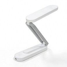 H HNMA HN 휴대용 스탠드 접이식 밝기 조절 가능 침실 사무실 서재 등 다용도 적용 180 각도 조절 가능 학생 미니 스탠드 조명 봄맞이 선물 근로자의 날 하마, 흰색