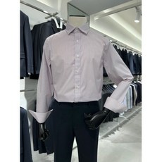 [트루젠]남성 바이올렛스트라이프 이지케어 스판 히든 버튼다운 데일리 긴팔 드레스셔츠 남자 비지니스 캐주얼 셔츠 2824126