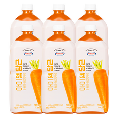 보넬드 아이엠 당근주스 100% NFC 착즙주스, 1L, 6개