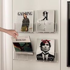 파로브 무타공 아크릴 전면 책장 책꽂이 선반, 2단, 투명