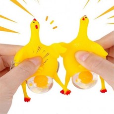 쫀득 쓸스트레스볼 닭 장남감 웃긴 알낳는 말캉 말랑 힐링볼 선물 스퀴시 키링 말랑이 2203_EA, 1개입