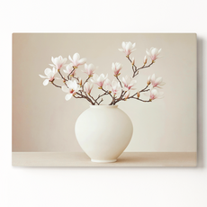 복들어오는 고귀 달항아리 우아한 목련 꽃 그림 캔버스 거실 액자 돈들어오는 풍수 인테리어 [더아트컴퍼니], 고귀 달항아리