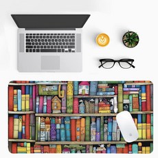 모던 퍼플 대리석 책상 매트 고급스러운 PU 가죽 패드 - 세련된 게임 및 가정 작업 공간을 위한 대형 미끄럼 방지 사무실 미적 장식(59.9 x 29.9cm(23.6 11., 책장