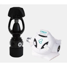 游龍潛水 CREST ELARA 經典潛水調節器組 (一二級頭 備用二級頭) 加送防水袋, 黑色: 一級頭+主二