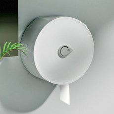 오즈리빙 심플 점보롤케이스 화장지 휴지 걸이 점보롤 디스펜서 받침대 폰거치대 휴지걸이, 화이트, 1개