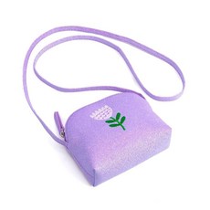 Peppercorn Kids 반짝이는 글리터 크로스바디 지갑 꽃 자수 포함 어린 소녀 유아용 (만 3-10세) 퍼플. 254923