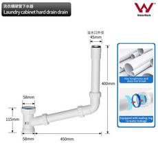 WaterMark 洗衣櫃下水器 304不鏽鋼+PP材質 防臭排水, 1個