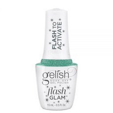 Gelish Flash Glam 글리터 젤 폴리쉬 - 스파클링 플래시 활성화 글리터 오래 지속 고광택 깨짐 방지 비건 및 동물 실험을 하지 않은 전문 민트 투 스파클