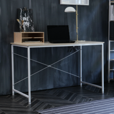 베스트리빙 베이직 1200 철제 컴퓨터책상, 화이트워시