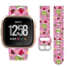 Watbro Fitbit Versa/Lite/Fitbit Versa 2 밴드와 호환되는 크리스마스 홀리데이 시계 밴드 여성용 남성용 부드러운 실리콘 스트랩 교체 액세서리, 크리스마스 9