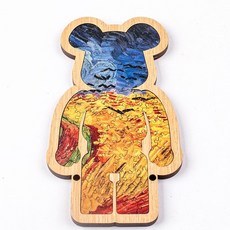 暴力熊拼圖系列 木質異形燒腦拼圖 十級高難度兒童禮物 桃園出貨, 暴力熊-麥田, 1個