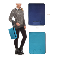간편수납 접이식 휴대용 담요 100x80 덮개 영화관 캠핑 사무실 차박, 네이비, 1개