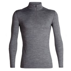 Icebreaker BodyFit 200 Oasis 半拉鍊立領羊毛排汗衣, 岩灰色,S號, 1個