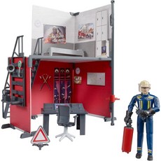 八田元氣小棧 日版全新德國 Bruder 消防局/消防站，附消防員人偶、燈光和聲音模組，聲光效果仿真，激發兒童想像力, 1個