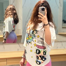 Civilregime 飛天小女警印花短袖上衣 美式寬鬆休閒運動風