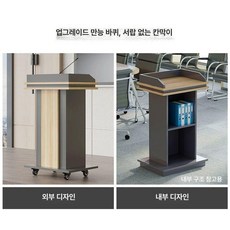 강연대 사회대 연설대 교수대 발표대 교탁 단상 회의실, 패널 바퀴 포함 라이트그레이, 기본 모델명/품번
