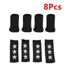 24PCS 편직 의자 소음 테이블 가구 커버 프로텍터 장식 미끄럼 방지 양말 다리 패드 바닥, 4 Bla 4 Star