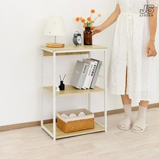 JS리빙 원목 3단 다용도 정리 수납장 500 거실 인테리어 진열대 주방 전자렌지 선반 침실 보조 책꽂이 정리함 모던 거실장 진열장 심플 조립식 [모델명:054-KJE051QIA]
