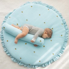 그이불 꿀벌 순면 유아 아기원형러그, 차콜, 1개