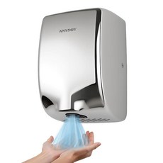 ANYDRY 컴팩트 핸드 드라이어 고속 1350W AD2803Y 상업용 모델 마감 가정용 공기 브러시드 스틸 흐름 스테인리스, Polished Stainless Steel