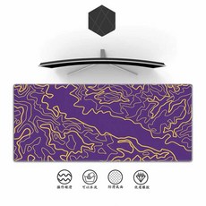 線條鼠標墊亂紋地形鼠標墊超大電競遊戲桌墊, 1個, HTDM12,26X21cmX3mm(長X寬X高)