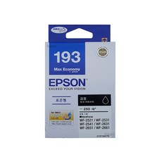 엡손 T193 WF-2541 WF-2531 WF-2521 WF-2651 WF-2661 WF-2631 프리미엄정품잉크, T193170 검정/정품, 1개