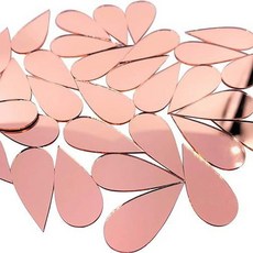 200개/묶음 2 5cm 거울 벽 스티커 나뭇잎 모양 3D 점 원형 DIY 데칼 웨딩 파티 장식, 200pcs 2 5cm, Teardrop Rose Gold