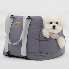 레드퍼피 강아지카시트 숄더백 카시트 (퍼플그레이) 애견 반려견 차량용카시트, 1개
